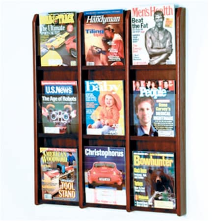 Vertex Divulge 9 Magazine Wall Display in Mahogany VE142410